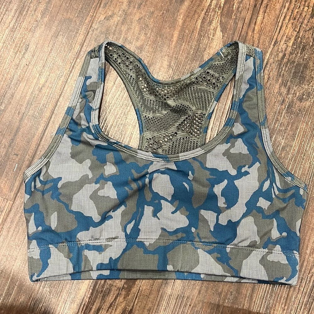 Zyia athletic sports bra womens small athleisure workout bra gym Camo green bra - Picture 5 of 7